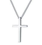 Sterling Silver Adjustable Cross Pendant Necklace