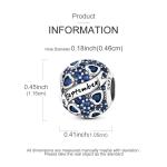 925 Sterling Silver Birthstone Charm Bead for Bracelets