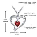 18k White Gold Plated Birthstone Heart Necklace