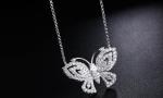 Adjustable Swarovski Crystal Butterfly Necklace in 18K Gold