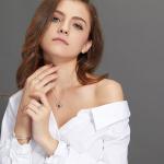 18k White Gold Plated Birthstone Heart Necklace