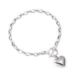 Heart Charm Bracelet in 925 Sterling Silver