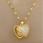 Gold Plated Heart Locket Necklace with Beads