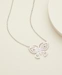 Adjustable Swarovski Crystal Butterfly Necklace in 18K Gold