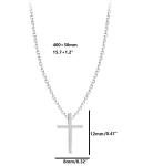 Sterling Silver Adjustable Cross Pendant Necklace
