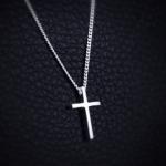 Sterling Silver Adjustable Cross Pendant Necklace