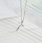 Sterling Silver Adjustable Cross Pendant Necklace