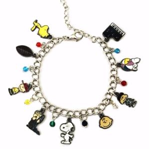 Snoopy & Friends Silvertone Charm Bracelet