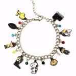 Snoopy & Friends Silvertone Charm Bracelet