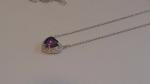 Lab Diamond & Amethyst Heart Pendant Necklace