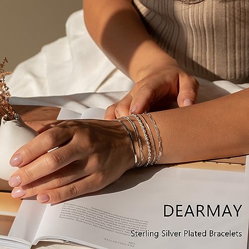 DEARMAY Silver Bracelet Set - Trendy Handmade Jewelry