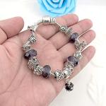 Silver Bracelet with Crystal Heart European Charms
