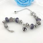 Silver Bracelet with Crystal Heart European Charms