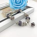 Silver Bracelet with Crystal Heart European Charms