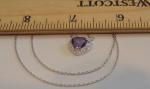Lab Diamond & Amethyst Heart Pendant Necklace