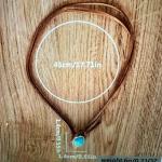 Boho Western Leather Cord Cowgirl Choker Necklace, Brown Leather Turquoise Stone