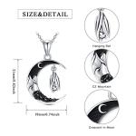 Gothic Crescent Moon Necklace Handmade Sterling Silver Jewelry