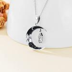 Gothic Crescent Moon Necklace Handmade Sterling Silver Jewelry