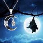 Gothic Crescent Moon Necklace Handmade Sterling Silver Jewelry