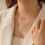 Yoosteel Layered Initial Necklaces for Women Trendy, 14K Gold Plated Initial A Necklace Tiny Initial Choker Necklace Dainty Gold Layered Initial Necklaces for Women Girls Jewelry