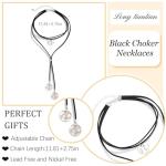 Long tiantian Black Choker Necklaces for Woman Boho Necklace Layered Choker Necklace for Women Western Choker Bohemian Jewelry for Women Cowgirl Necklace Women Christmas Gifts (Black Choker Necklace)