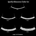 5 Pieces Silver Rhinestone Choker Necklaces for Women Dainty Diamond Choker Crystal Choker Necklaces Set Bridesmaid Jewelry