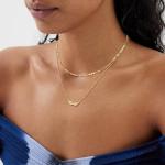 MEVECCO Gold Plain Chain Choker Necklace,14K Gold Plated Dainty Cute Link Lace Thin Clavicle Chain Long Necklace Delicate Fashion Choker Necklace Jewelry Gift for Women