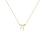Dainty 14K Gold Bow Choker Necklace for Women