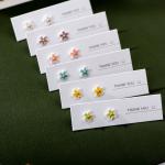 Colorful Handmade Ceramic Flower Earrings Z638