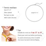 Luxval Tennis Necklace 14K Silver Choker Necklaces for women Dainty Zirconia Cut Faux Diamond chain 3mm Width 13Inches