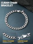 PROSTEEL Chain Bracelet Mens Women Man Jewelry Gifts Him Curb Chains Silver Bangle Stainless Steel Cuban Link Bracelets for Men