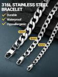 PROSTEEL Chain Bracelet Mens Women Man Jewelry Gifts Him Curb Chains Silver Bangle Stainless Steel Cuban Link Bracelets for Men