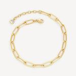 MEVECCO Bracelet for Women Gold Paperclip Chain Oval Link 14K Gold Plated Dainty Simple Jewelry Cute for Girls