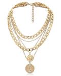 MJartoria Gold Layered Necklaces for Women Trendy Retro Coin Pendant Necklace Dainty Chunky Chain Choker Necklaces for Jewelry Birthday Gifts (Gold, A-Retro Coin-5 in 1 Layered)