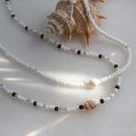 Seashell Surfer Necklaces Beach Handmade Choker Hawaiian Summer Fashion Pearl Necklace for Men Women Girls (Shell 1)