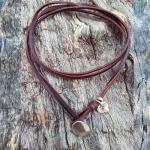 HUASAI Boho Necklaces for Women Brown Suede Choker Necklace for Women Trendy Boho Layered Leather Necklace Western Turquoise Necklace Boho Jewelry Western Outfit for Women