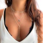 Annika Bella Handmade Adjustable Sterling Silver Lariat Necklace, Sliding Bead Drop Shape Necklace, Dainty Elegant Y Necklace, Bridal Jewelry, Delicate Gift for Her