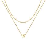 Dainty Gold Initial M Pendant Necklace for Women