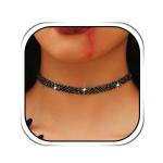 JONKY Rhinestone Choker Necklace Gold Chokers Crystal Necklaces Sparkly Neck Jewelry Prom Accessories for Women and Girls (Black)