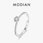 Sterling Silver Simple Round CZ Women's Ring