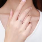 Sterling Silver Simple Round CZ Women's Ring