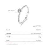 Sterling Silver Simple Round CZ Women's Ring