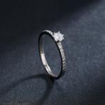Sterling Silver Simple Round CZ Women's Ring