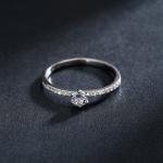 Sterling Silver Simple Round CZ Women's Ring