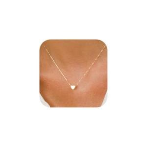 Gold Plated Tiny Heart Pendant Necklace for Women
