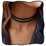 Zoestar Choker Necklace 2 Layered Black Velvet Collar Necklaces for Women