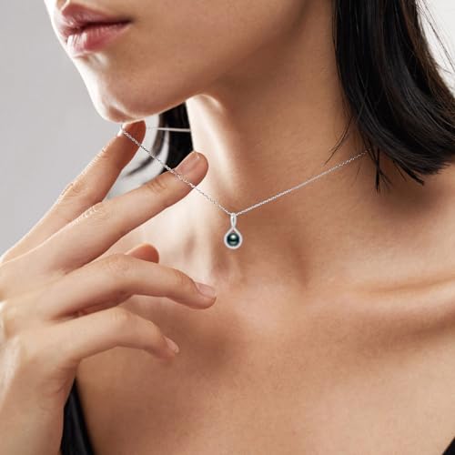 Black Pearl Pendant Necklace 20inch Infinity Design Fresh Water Black Pearl Pedant Necklace For Womens Ladiess Single Black Pearl Necklace 10mm For women