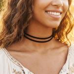 Zoestar Choker Necklace 2 Layered Black Velvet Collar Necklaces for Women