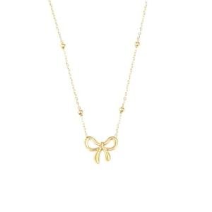 SUNNYOUTH Gold Bow Choker Necklace Fashion Jewelry Gift