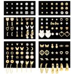 Trendy Gold Stud Earrings Set for Women
